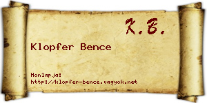 Klopfer Bence névjegykártya