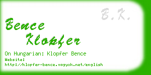 bence klopfer business card